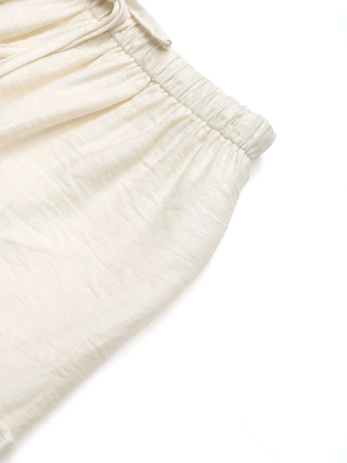 Drawstring Frill Tiered Cream Color Skirt - Tigbul's Variety Fashion Shop