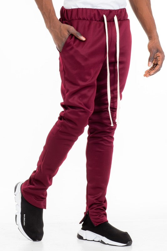 SOLID COLOR PLAIN BASIC TRACK PANTS - Tigbul's Variety Fashion Shop