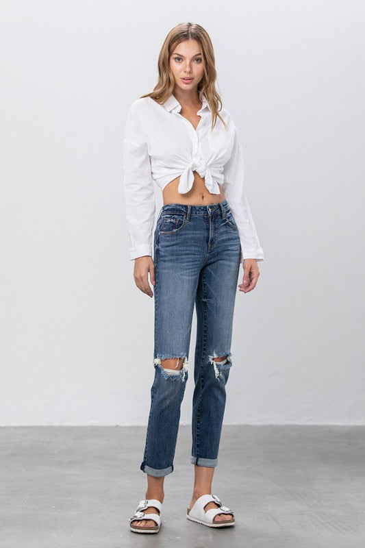 Ripped Boyfriend Jeans - Tigbul's Variety Fashion Shop