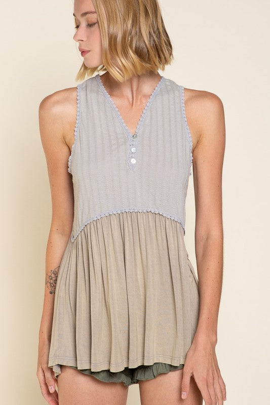 Simple But Unique Babydoll Knit Tank Top - Tigbul's Variety Fashion Shop