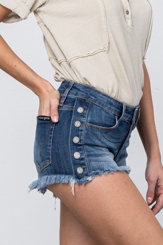 Dark Wash High Stretch Mid Rise Shorts - Tigbul's Variety Fashion Shop