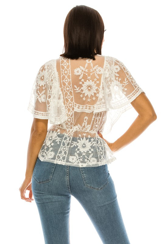 Lace White Top - Tigbul's Variety Fashion Shop
