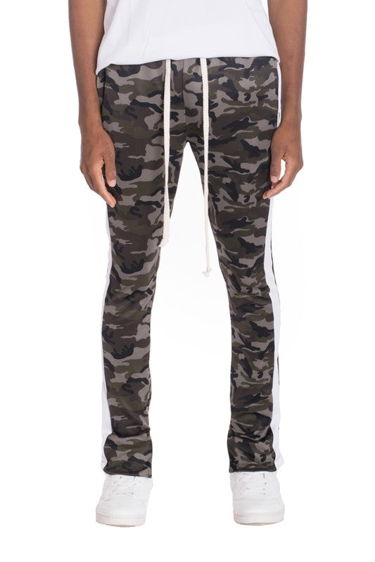 NEUTRAL BLACK CAMO TRACK PANTS - Tigbul's Variety Fashion Shop