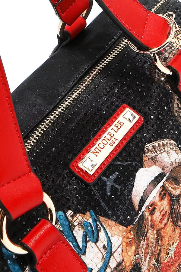 Nicole Lee USA Martha Travels Italy Wide Handbag with Rhinestones - Tigbul's Variety Fashion Shop