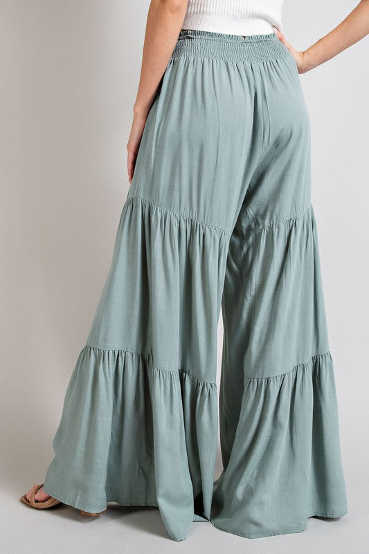 Tiered Wide Legs Pants - Tigbul's Variety Fashion Shop