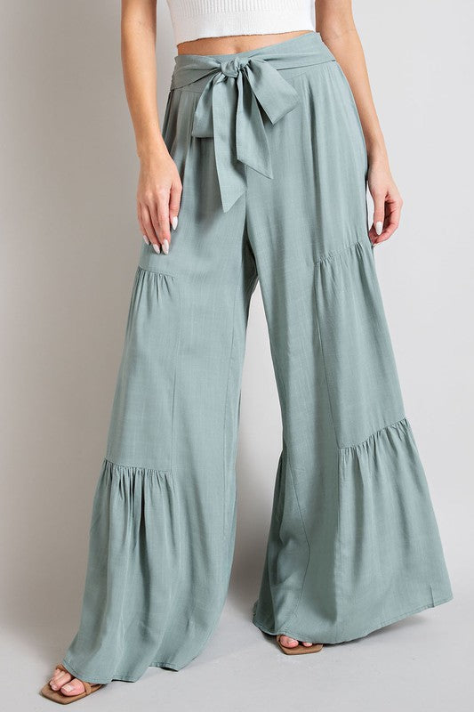Tiered Wide Legs Pants - Tigbul's Variety Fashion Shop