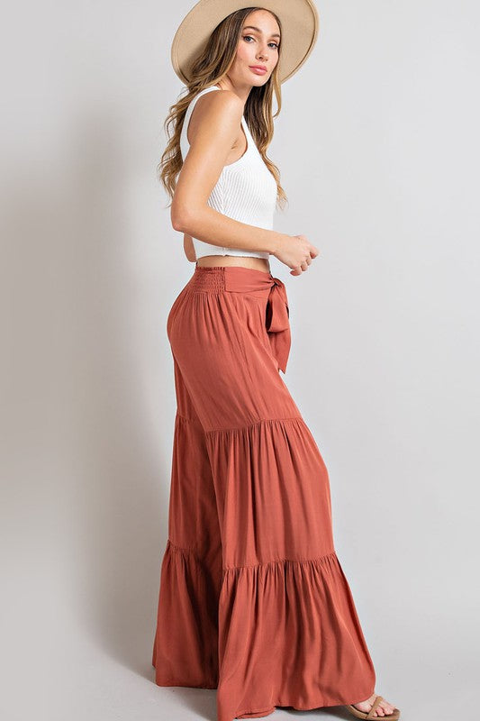 Tiered Wide Legs Pants - Tigbul's Variety Fashion Shop