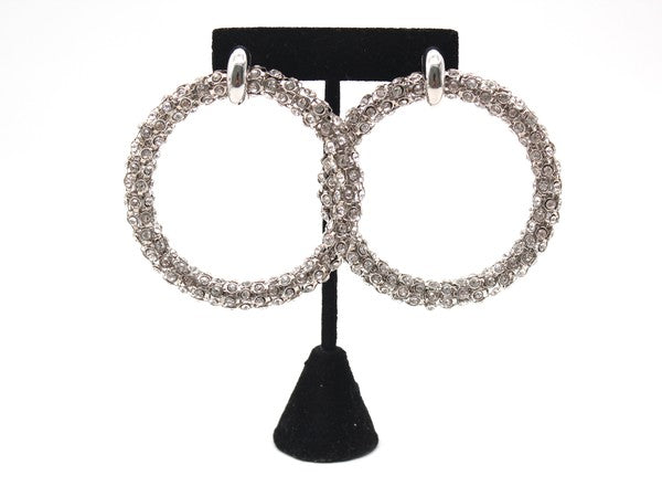 BOLD RHINESTONE HOOP EARRINGS - Tigbul's Variety Fashion Shop