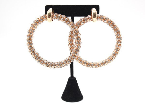 BOLD RHINESTONE HOOP EARRINGS - Tigbul's Variety Fashion Shop