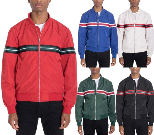 Luxury WOVEN TAPED BOMBER JACKET - Tigbul's Variety Fashion Shop