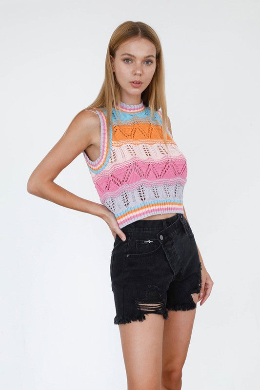 High Waist Crossover Denim Mom Shorts - Tigbul's Variety Fashion Shop