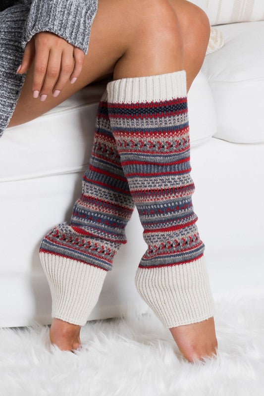 Soft Spun Acrylic Fair Isle Leg Warmers - Tigbul's Variety Fashion Shop