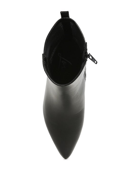 Mimosa Mesh Detail Pointy Ankle Boots - Tigbul's Variety Fashion Shop