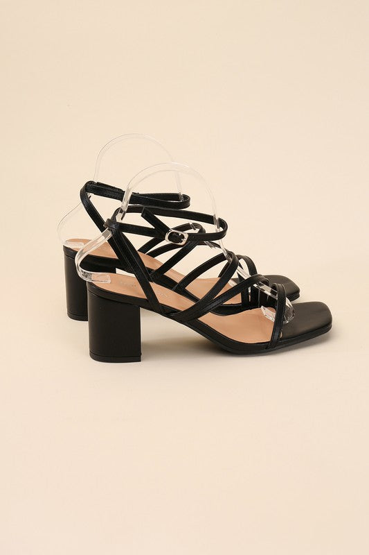 Strappy Block Heel Sandals - Tigbul's Variety Fashion Shop