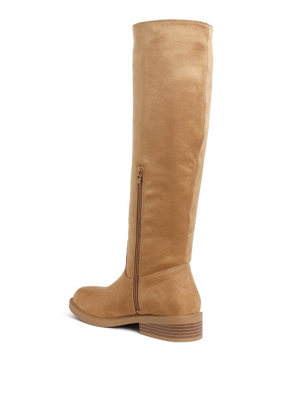 Chiru Round Toe Microfiber Calf Boots - Tigbul's Variety Fashion Shop