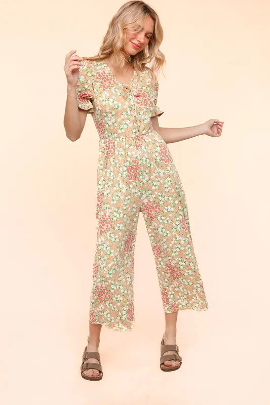 Flora Knit Spring Jumpsuit With Side Pockets - Tigbul's Variety Fashion Shop