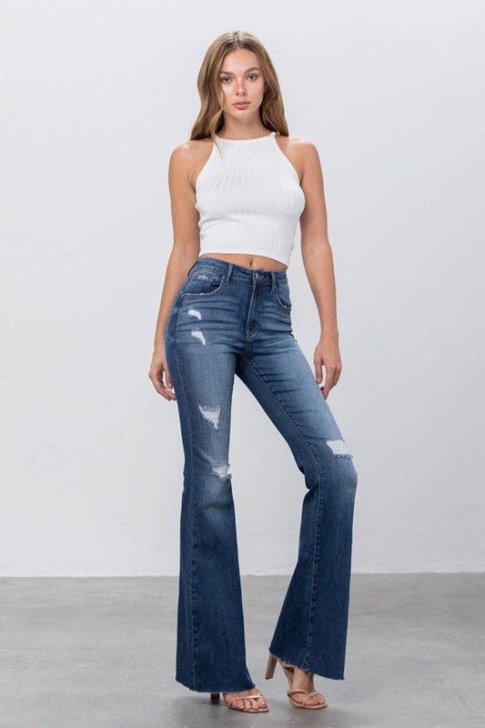 Mid Rise Flare Jeans - Tigbul's Variety Fashion Shop