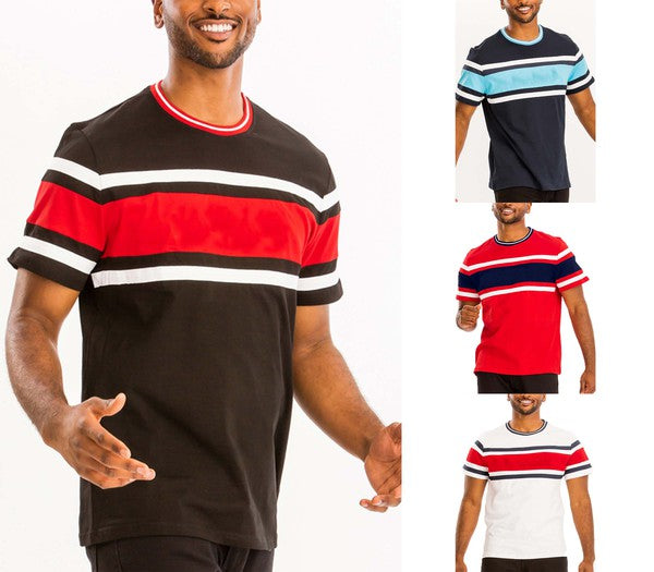 COTTON THREE STRIPE TSHIRT - Tigbul's Variety Fashion Shop