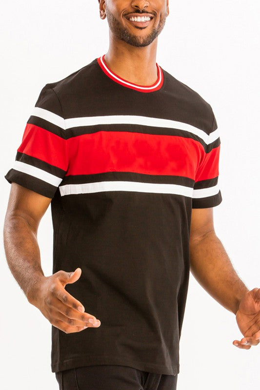 COTTON THREE STRIPE TSHIRT - Tigbul's Variety Fashion Shop