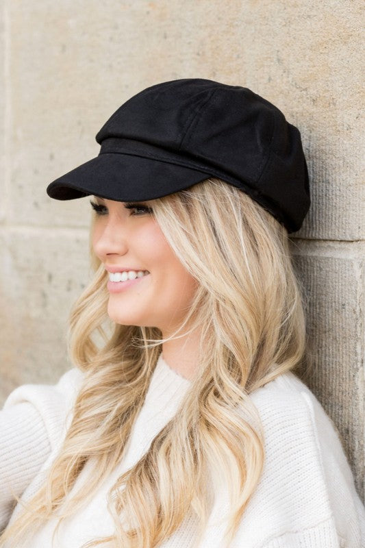 Suede Newsboy Cap - Tigbul's Variety Fashion Shop