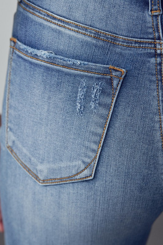 High Rise Distressed Girlfriend Jeans - Tigbul's Variety Fashion Shop