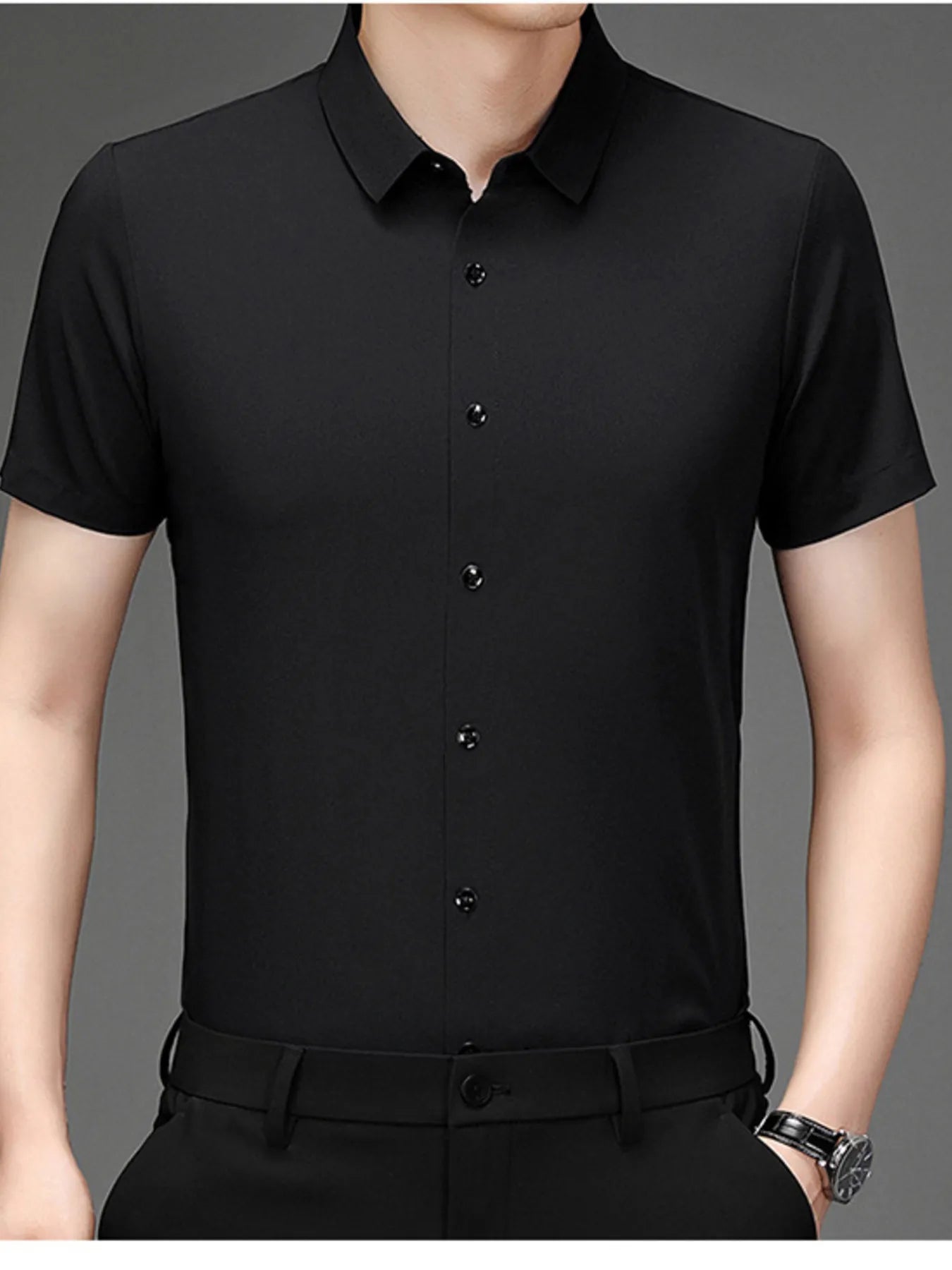Men's Plus Size Button Up Short Sleeve Shirt - Tigbul's Variety Fashion Shop
