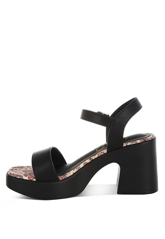Kolata Faux Leather Pin Buckle Platform Heels - Tigbul's Variety Fashion Shop