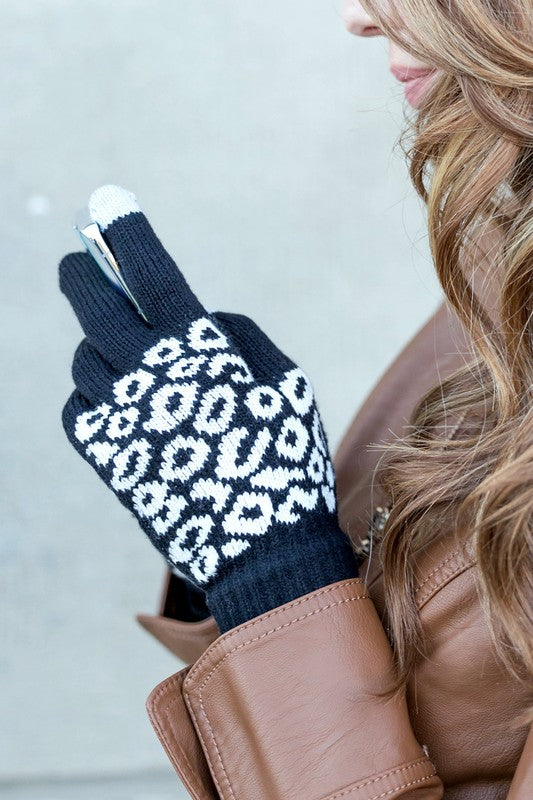 Leopard Stretch Touch Gloves - Tigbul's Variety Fashion Shop