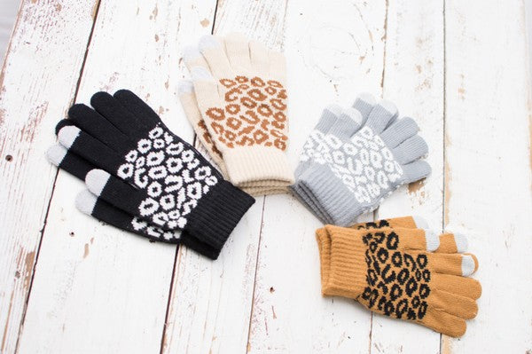 Leopard Stretch Touch Gloves - Tigbul's Variety Fashion Shop