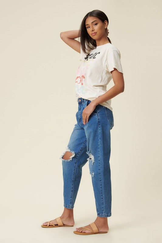 Distressed Slouchy Jean - Tigbul's Variety Fashion Shop
