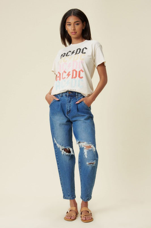 Distressed Slouchy Jean - Tigbul's Variety Fashion Shop