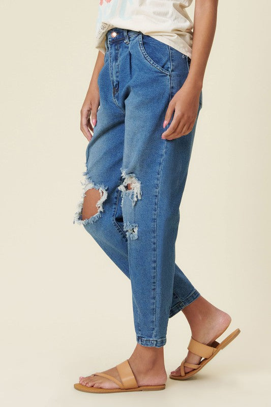 Distressed Slouchy Jean - Tigbul's Variety Fashion Shop