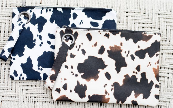 Cow Print Oversized Everyday Clutch - Tigbul's Variety Fashion Shop
