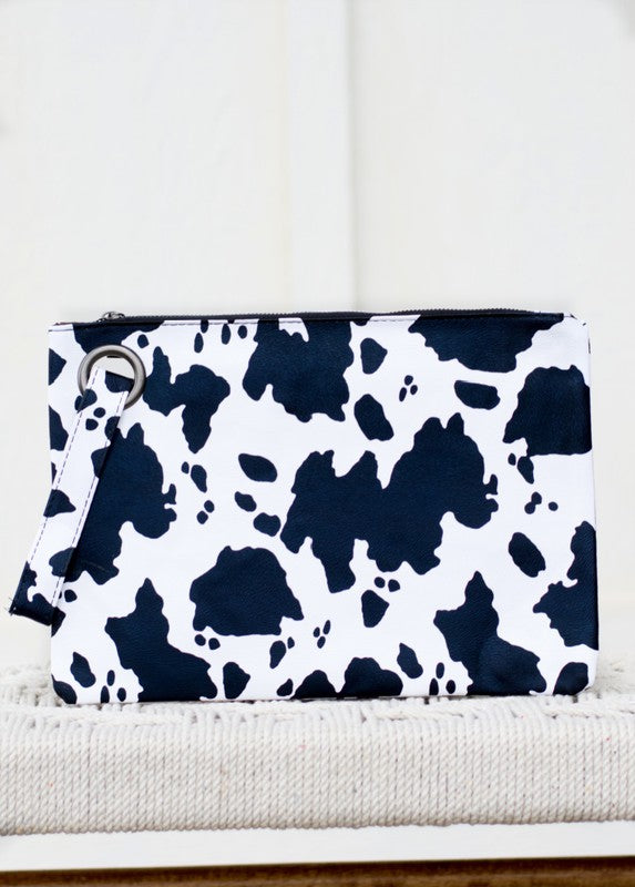 Cow Print Oversized Everyday Clutch - Tigbul's Variety Fashion Shop