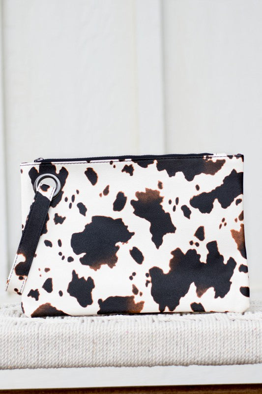 Cow Print Oversized Everyday Clutch - Tigbul's Variety Fashion Shop