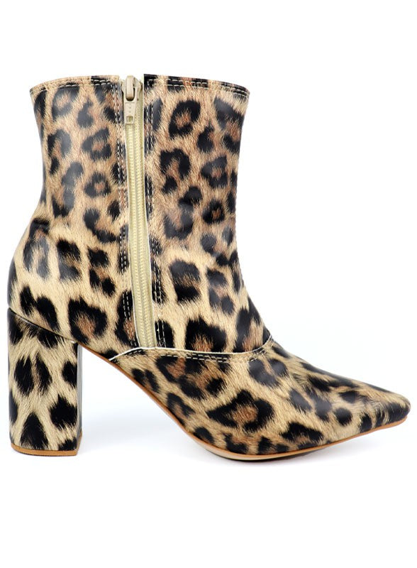 Pointed Toe Bootie with a Block Heel - Tigbul's Variety Fashion Shop