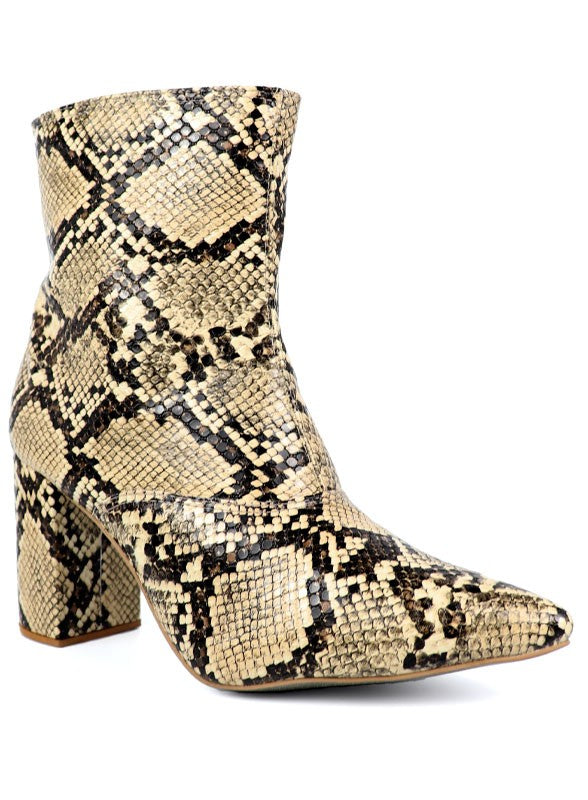 Pointed Toe Bootie with a Block Heel - Tigbul's Variety Fashion Shop