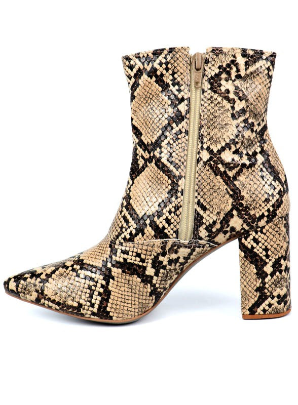 Pointed Toe Bootie with a Block Heel - Tigbul's Variety Fashion Shop