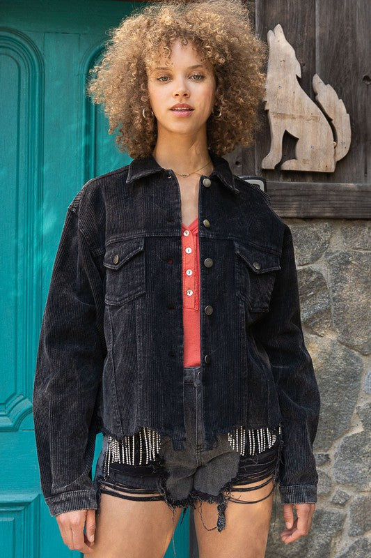 Oversized ribbed shacket - Tigbul's Variety Fashion Shop