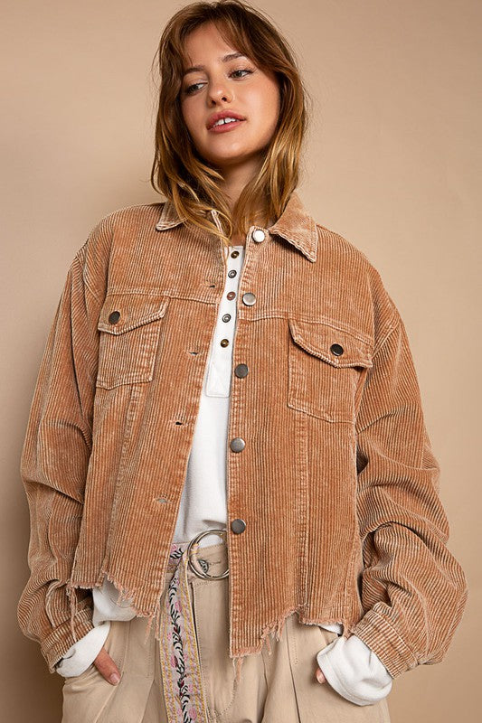 Oversized ribbed shacket - Tigbul's Variety Fashion Shop