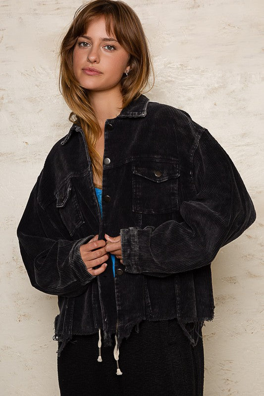 Oversized ribbed shacket - Tigbul's Variety Fashion Shop