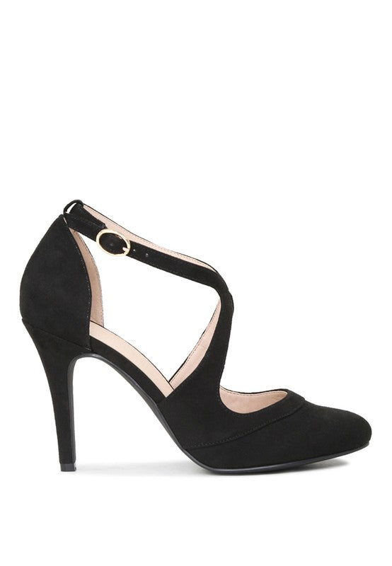 LONDON RAG CLOSE TOE CROSS STRAP HEEL SANDALS - Tigbul's Variety Fashion Shop