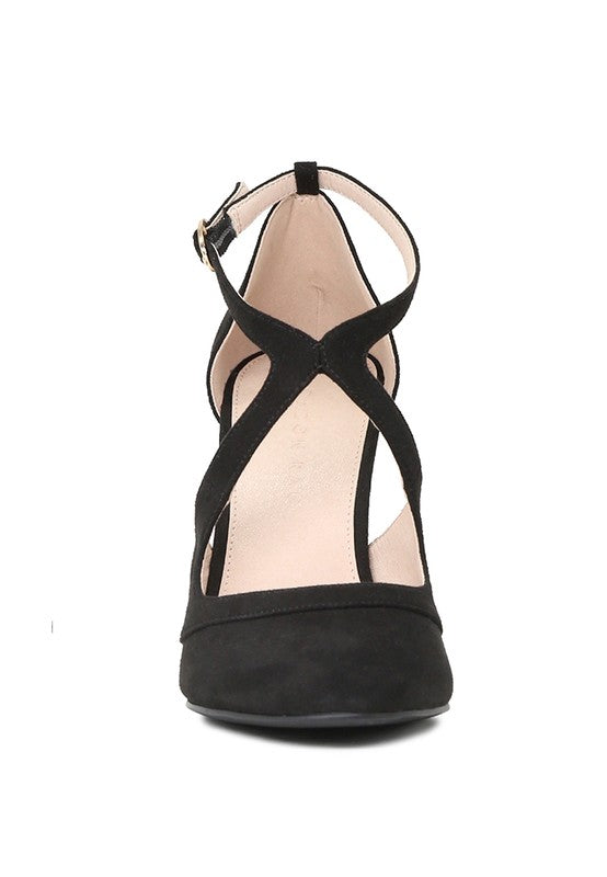 LONDON RAG CLOSE TOE CROSS STRAP HEEL SANDALS - Tigbul's Variety Fashion Shop