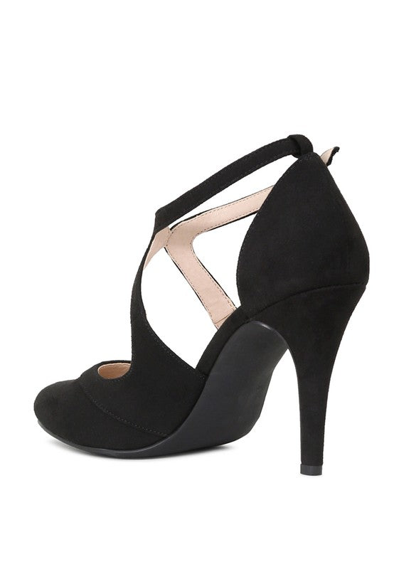LONDON RAG CLOSE TOE CROSS STRAP HEEL SANDALS - Tigbul's Variety Fashion Shop