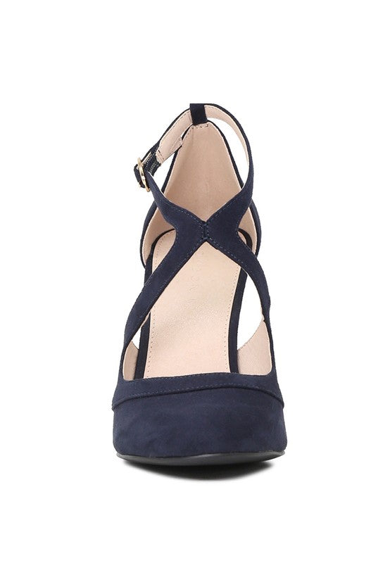 LONDON RAG CLOSE TOE CROSS STRAP HEEL SANDALS - Tigbul's Variety Fashion Shop
