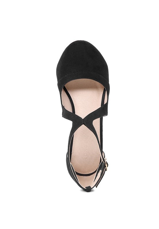 LONDON RAG CLOSE TOE CROSS STRAP HEEL SANDALS - Tigbul's Variety Fashion Shop
