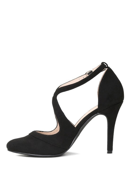 LONDON RAG CLOSE TOE CROSS STRAP HEEL SANDALS - Tigbul's Variety Fashion Shop