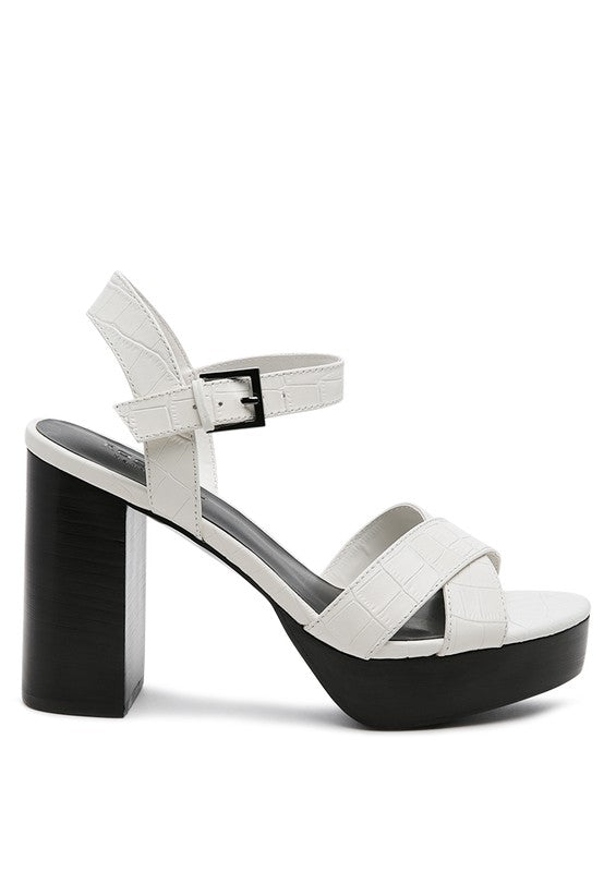 RAG&CO CHYPRE HIGH HEELED BLOCK SANDAL IN TAN - Tigbul's Variety Fashion Shop