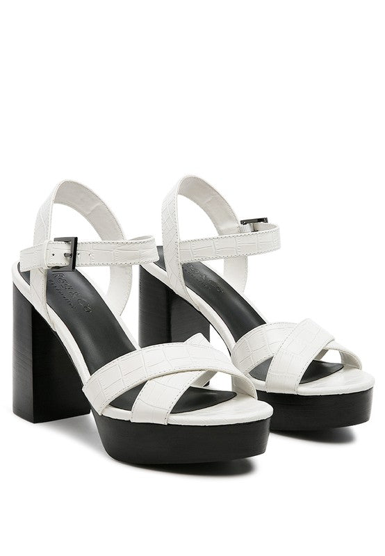 RAG&CO CHYPRE HIGH HEELED BLOCK SANDAL IN TAN - Tigbul's Variety Fashion Shop