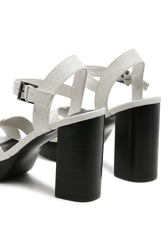 RAG&CO CHYPRE HIGH HEELED BLOCK SANDAL IN TAN - Tigbul's Variety Fashion Shop